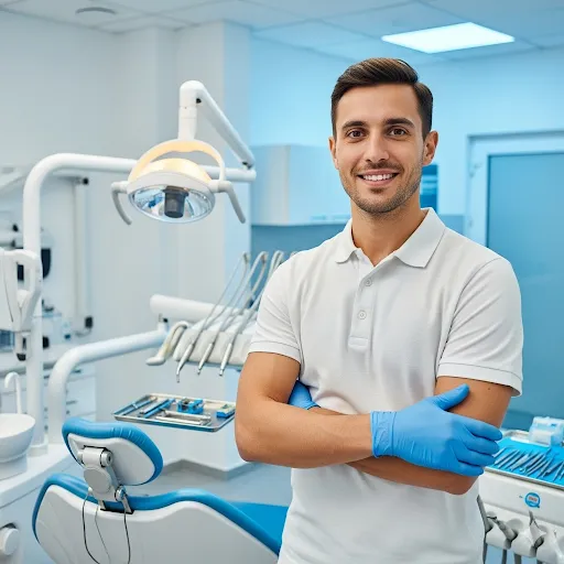 Dental implant model shown to a patient at our Mesquite, TX dental office